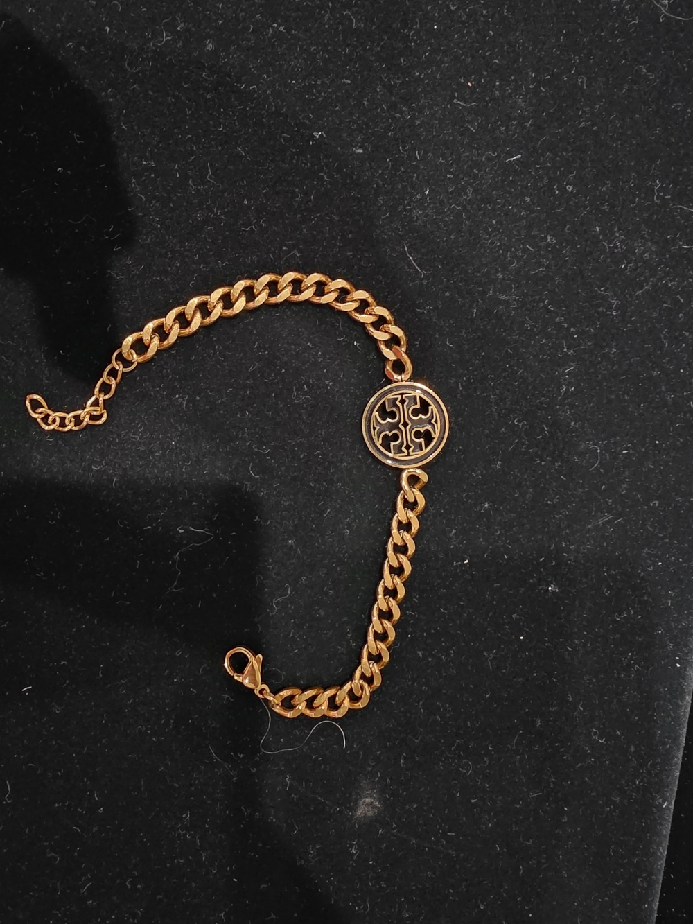 Gold-Tone Chain Bracelet with Decorative Round Medallion